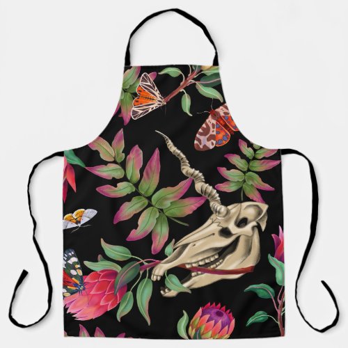 Magical Forest Unicorn Dark Pattern Apron