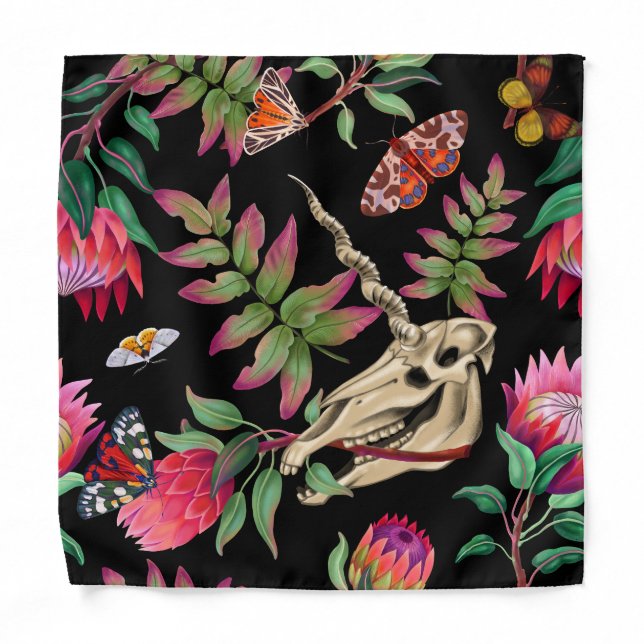 Magical Forest Unicorn Dark Pattern. Bandana (Front)