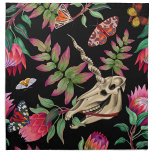 Magical Forest Unicorn Dark Pattern. Cloth Napkin
