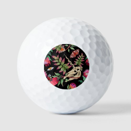 Magical Forest Unicorn Dark Pattern Golf Balls