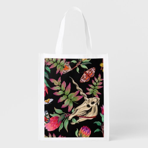 Magical Forest Unicorn Dark Pattern Grocery Bag