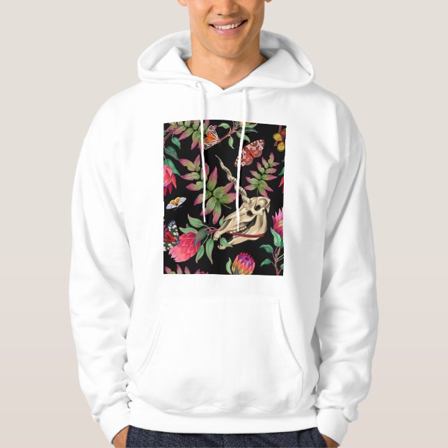 Magical Forest Unicorn Dark Pattern. Hoodie (Front)