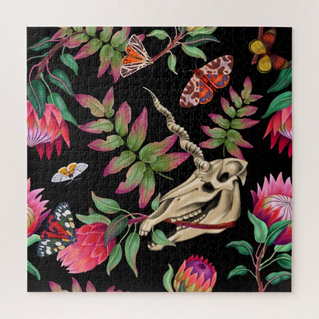 Magical Forest Unicorn Dark Pattern. Jigsaw Puzzle (Vertical)