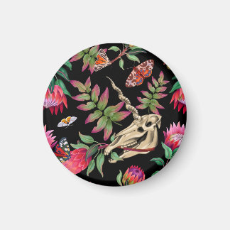 Magical Forest Unicorn Dark Pattern. Magnet