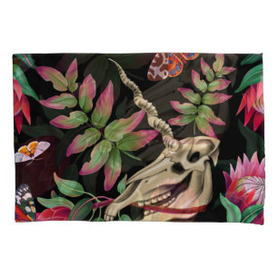 Magical Forest Unicorn Dark Pattern. Pillow Case