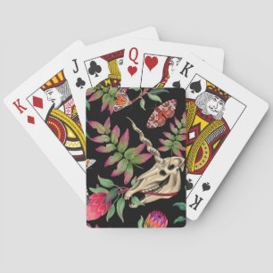Magical Forest Unicorn Dark Pattern. Poker Cards