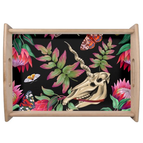 Magical Forest Unicorn Dark Pattern Serving Tray