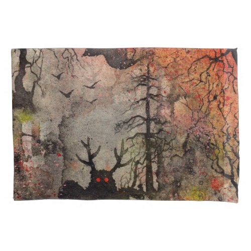 Magical Forest Whimsical Creature Illustration Pillow Case