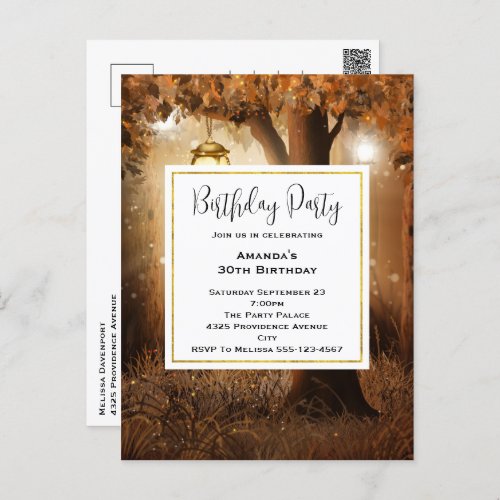Magical Forest with Fairy Lights Birthday Invite