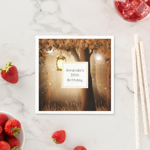 Magical Forest with Fairy Lights Birthday Napkins