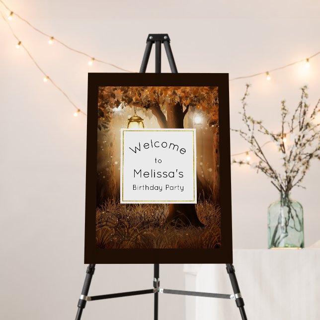 Magical Forest with Fairy Lights Birthday Welcome Foam Board (In Situ (Stand))