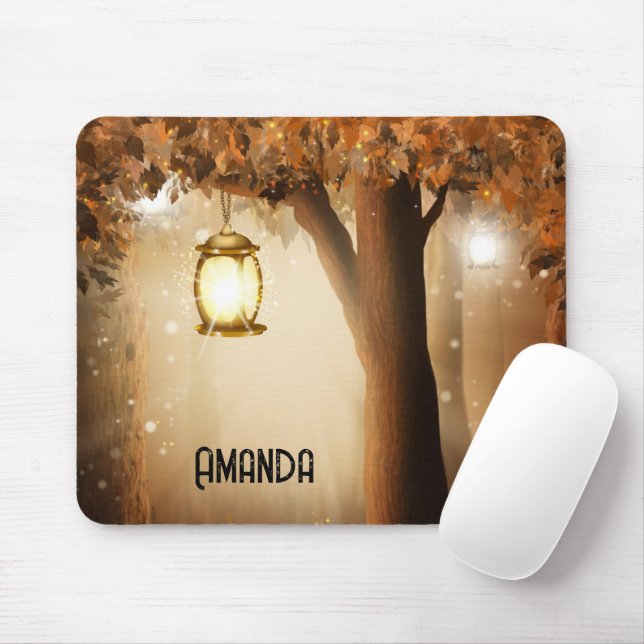 Magical Forest with Fairy Lights Mouse Pad (With Mouse)