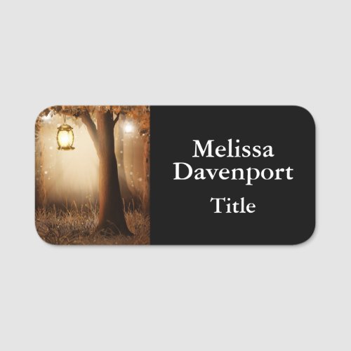 Magical Forest with Fairy Lights Name Tag