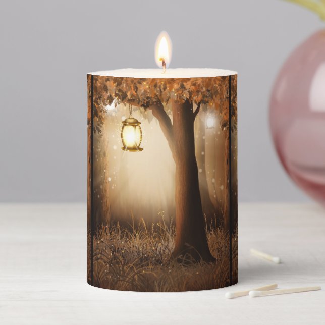 Magical Forest with Fairy Lights Pillar Candle (In Situ)