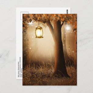Magical Forest with Fairy Lights Postcard