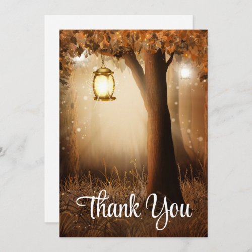 Magical Forest with Fairy Lights Thank You Card