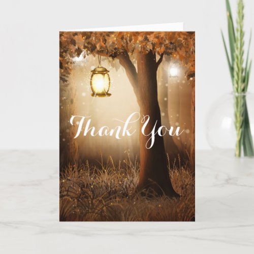 Magical Forest with Fairy Lights Thank You Card