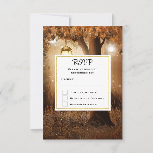 Magical Forest with Fairy Lights Wedding RSVP