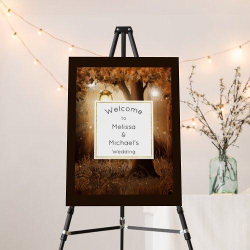 Magical Forest with Fairy Lights Wedding Welcome Foam Board