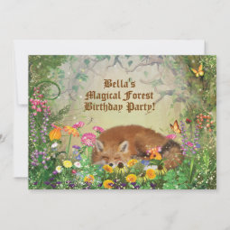 Magical Fox Forest Party Invitation | Zazzle