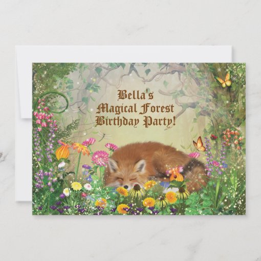Magical Fox Forest Party Invitation | Zazzle