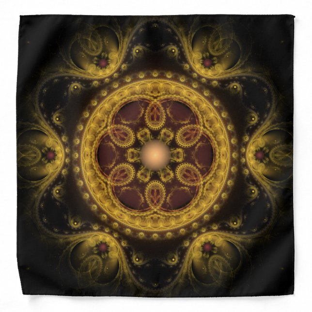 Magical fractal pattern mandala bandana (Front)