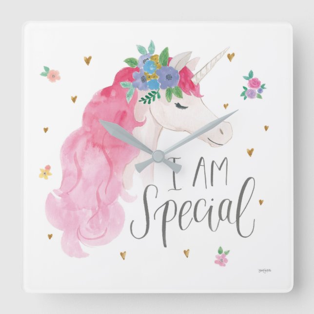 Magical Friends III | I Am Special Square Wall Clock (Front)