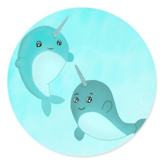 Magical Friends the Narwhals Classic Round Sticker