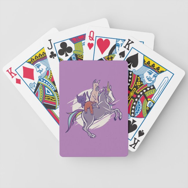 Magical Friends |Unicorn Alpaca Kitten Sloth Bicycle Playing Cards