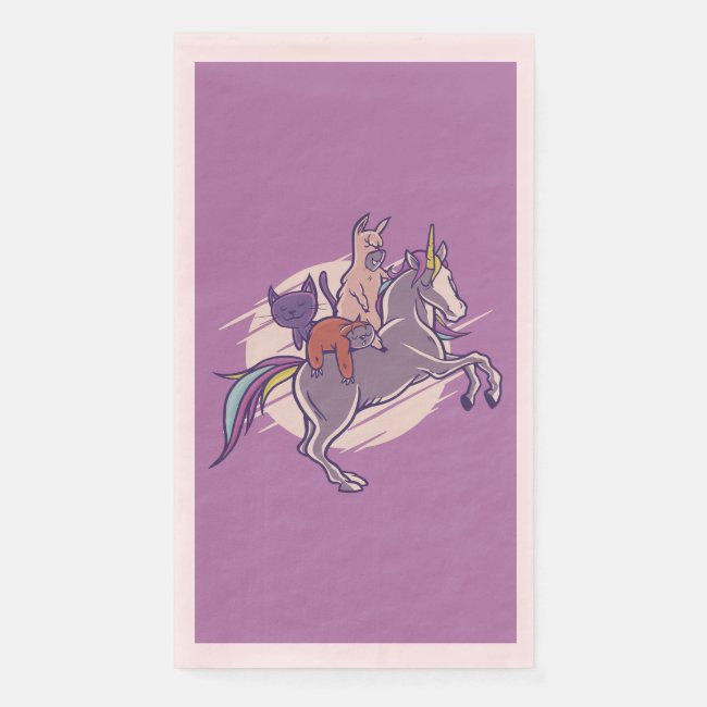 Magical Friends |Unicorn Alpaca Kitten Sloth Paper Guest Towels