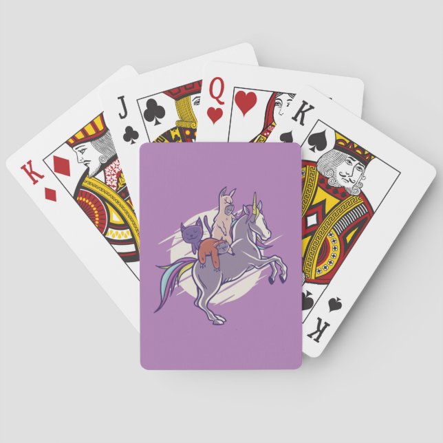Magical Friends |Unicorn, Alpaca, Kitten, Sloth Poker Cards (Back)