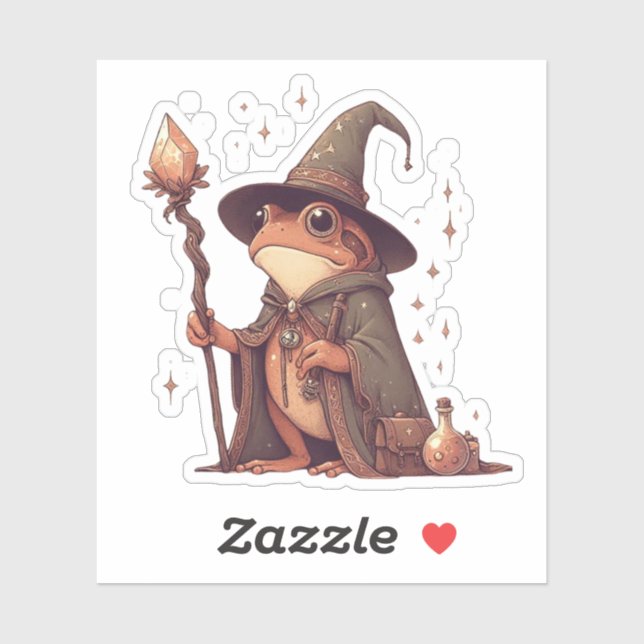 Magical Frog Wizard Sticker (Sheet)