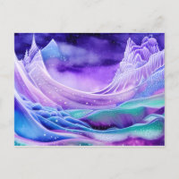 Magical Frozen Ice Seas  Digital Art   Postcard
