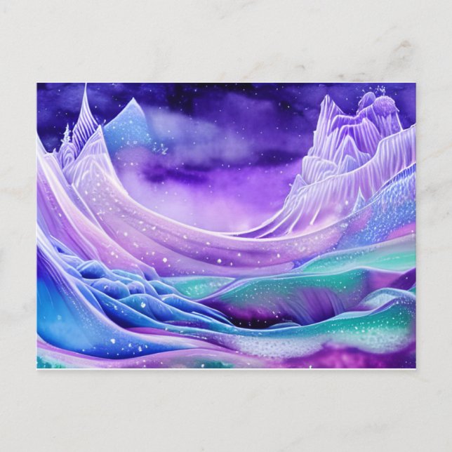 Magical Frozen Ice Seas  Digital Art   Postcard (Front)