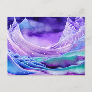 Magical Frozen Ice Seas Digital Art Postcard