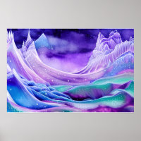 Magical Frozen Ice Seas  Digital Art Poster