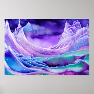 Magical Frozen Ice Seas  Digital Art Poster