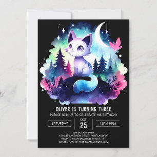 Magical Fun Cat Birthday Invitation