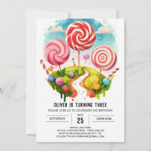 Magical Fun Lollipop Birthday Invitation