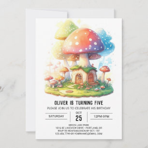 Magical Fungi Toadstool Birthday Invitation