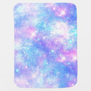 Magical Galaxy: Pink Blue Star Print Baby Blanket