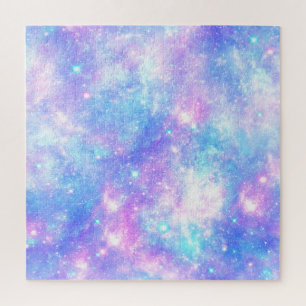 Magical Galaxy: Pink Blue Star Print Jigsaw Puzzle
