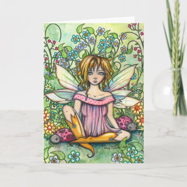 Magical Garden Cute Fairy Card by Molly Harrison (Front)
