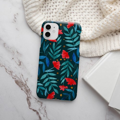 Magical garden _ dark teal and red case