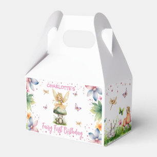 Magical Garden Fairy 1st Birthday Favor Boxes