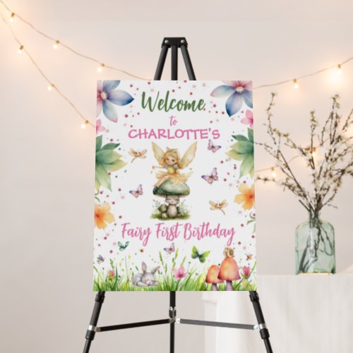 Magical Garden Fairy 1st Birthday Foam Board