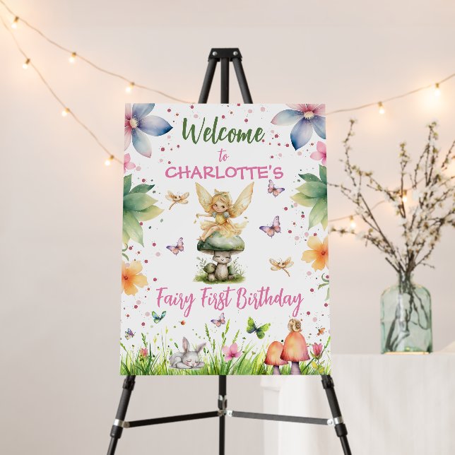 Magical Garden Fairy 1st Birthday Foam Board (In Situ (Stand))