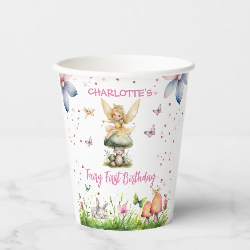 Magical Garden Fairy 1st Birthday  Paper Cups