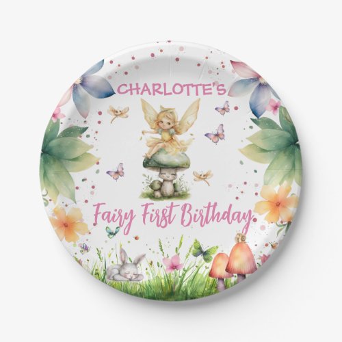 Magical Garden Fairy 1st Birthday  Paper Plates