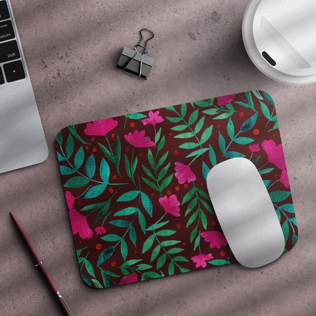 Magical garden magenta and green mouse pad (Creator Uploaded)